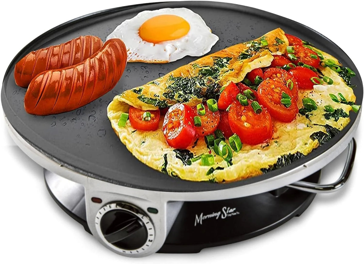 Electric Non Stick Crepe Maker with Temperature Knob O8698