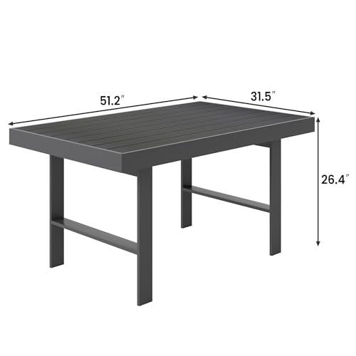 Aluminum Rectangle Metal Outdoor Coffee Table Black F76959