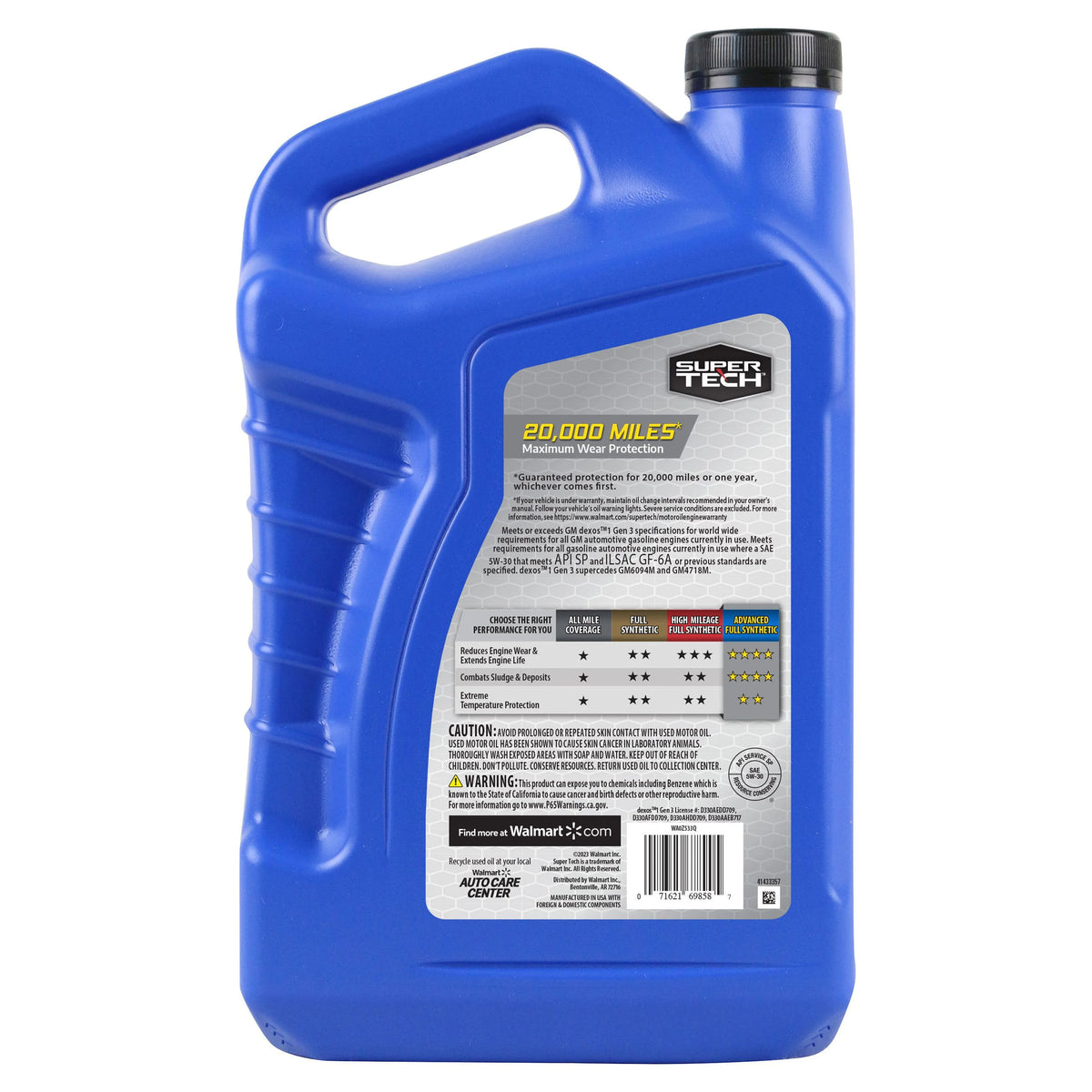 Full Synthetic Motor Oil SAE 5W-30, 5 Quarts O705256