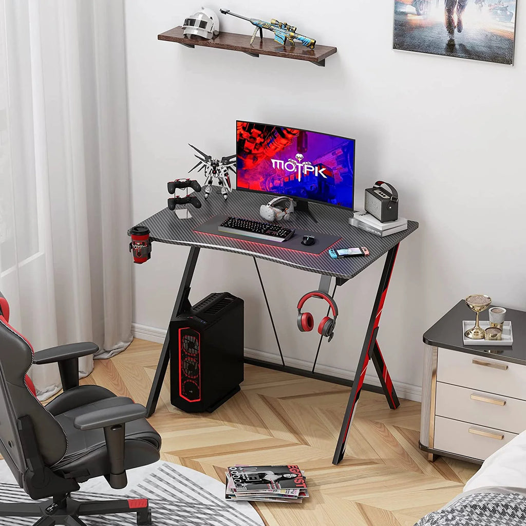 31 inch Gaming Desk with Carbon Fiber Surface S822