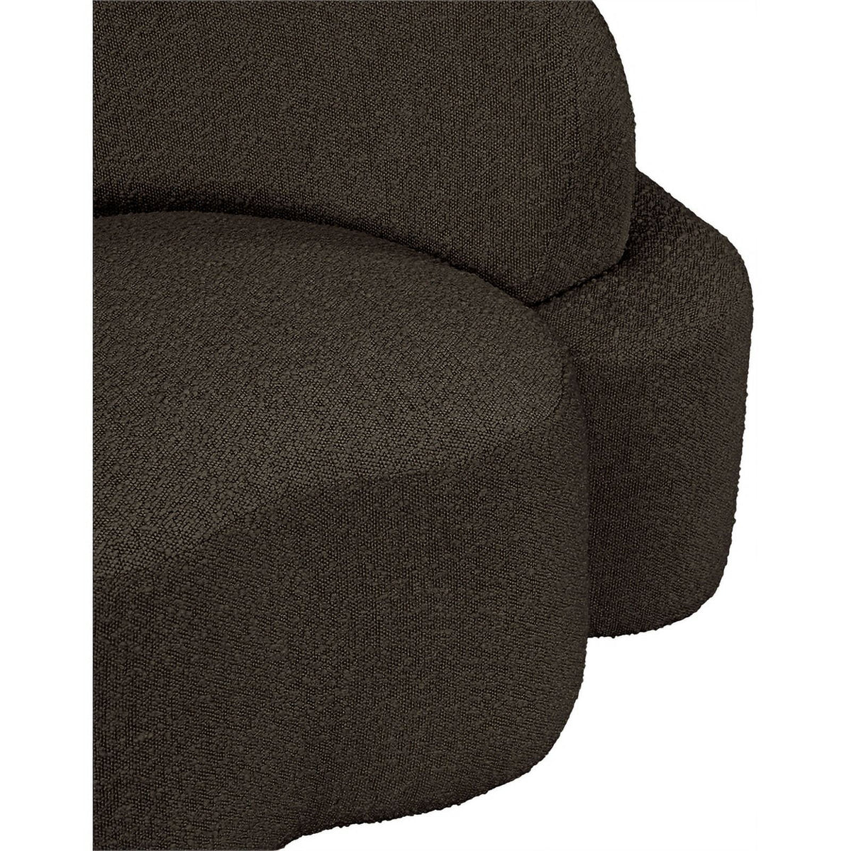 Brown Boucle Fabric Loveseat D669