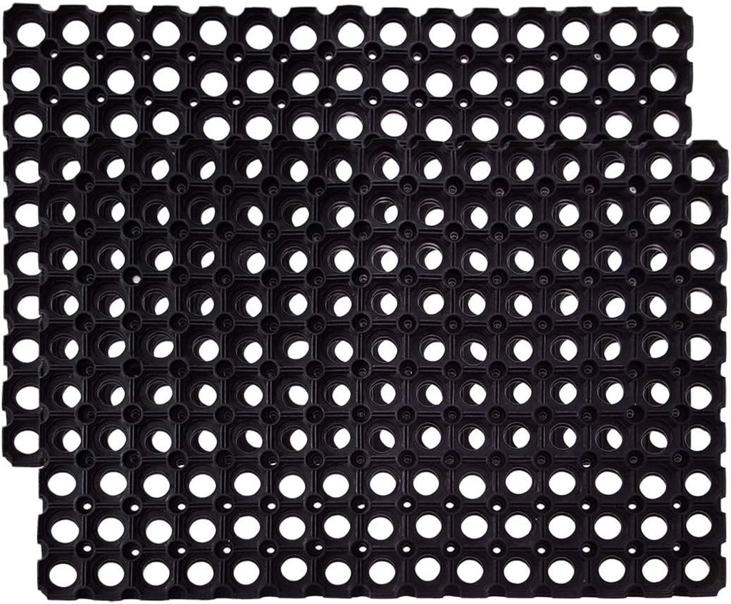 Interlocking Rubber Drainage Floor Mat 24 x 16 inches 12 Mats M3491