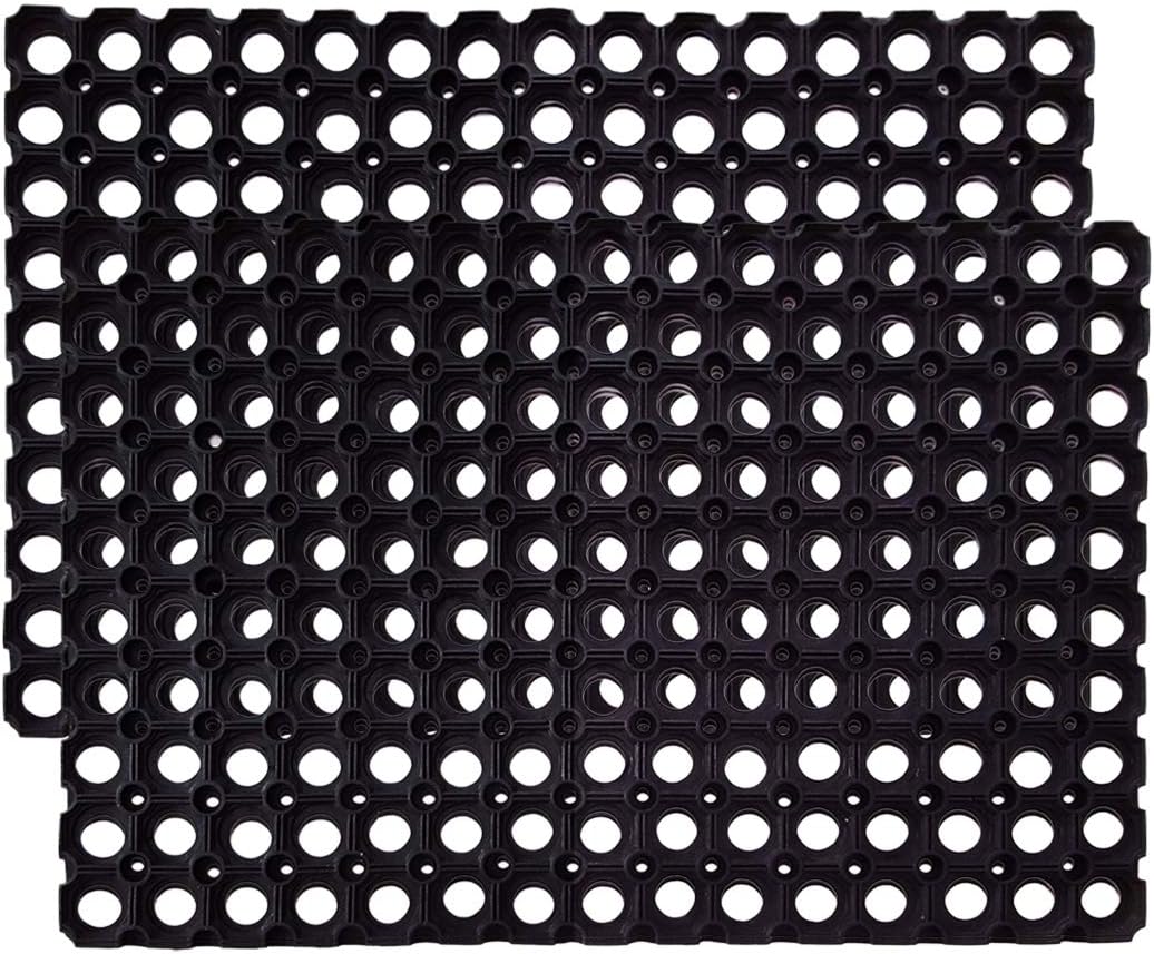 Interlocking Rubber Drainage Floor Mat 24 x 16 inches 12 Mats M3491