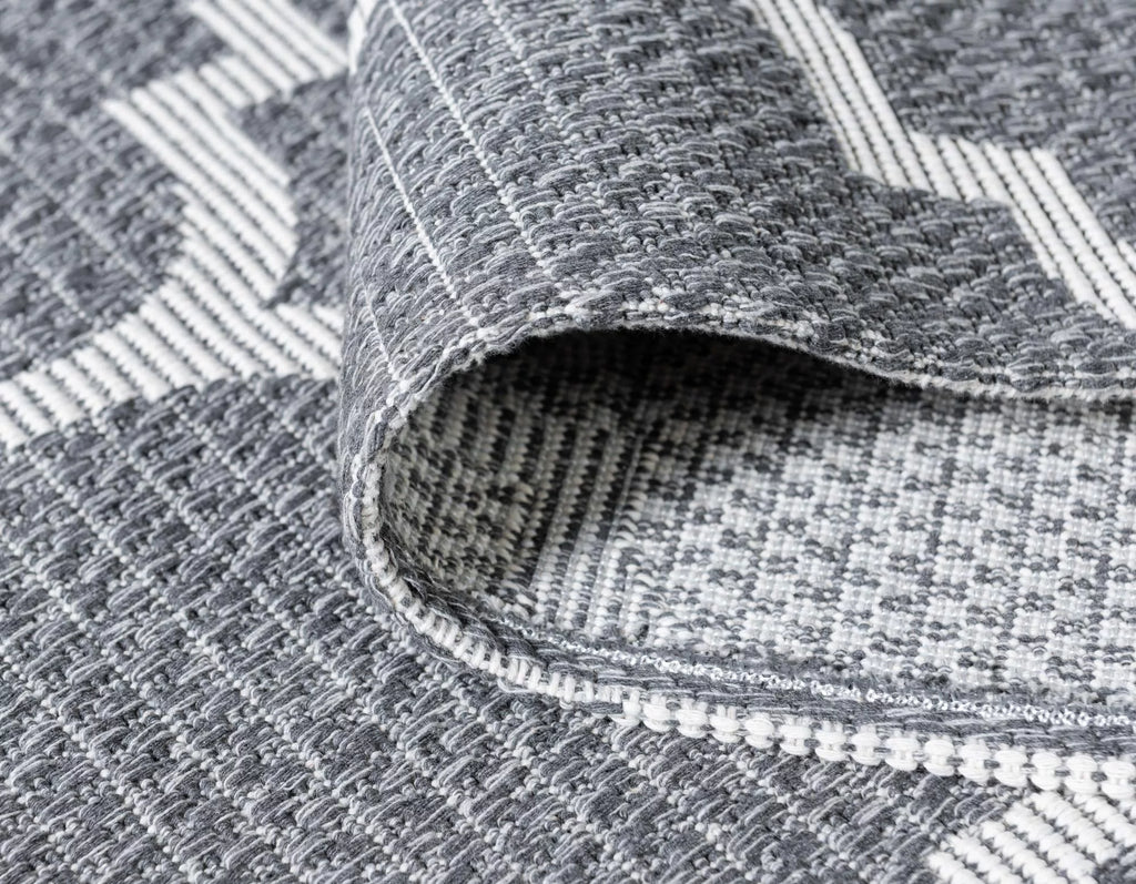 2' x 3' Dark Gray Flatweave Rug G719
