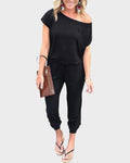 Off-Shoulder Short Sleeve Jumpsuit G4389