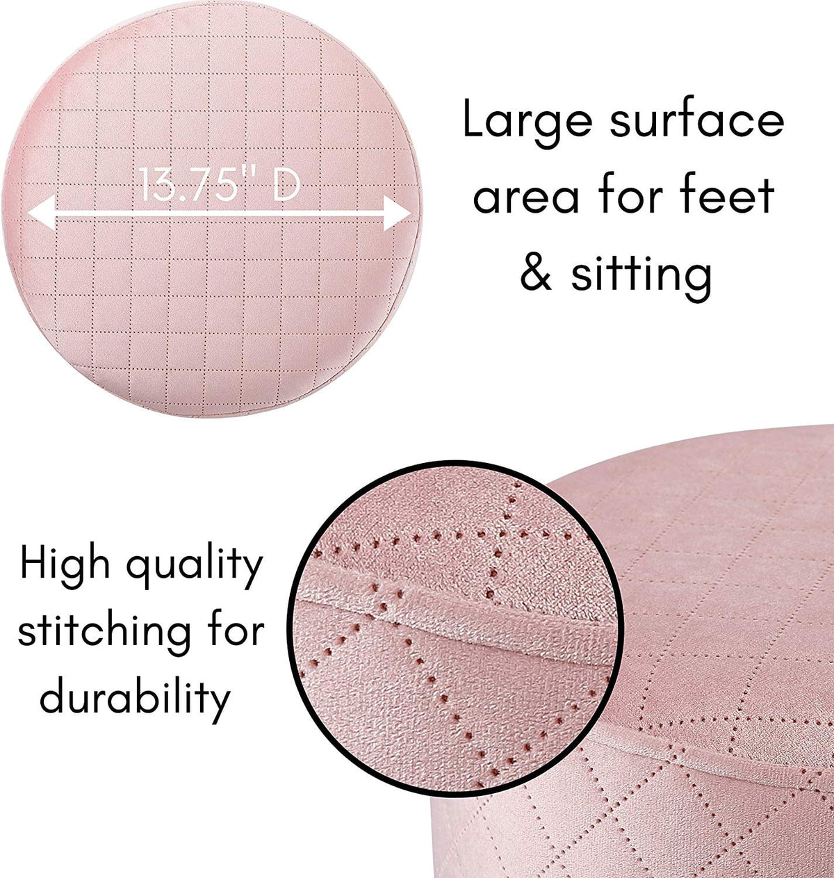 Round Velvet Ottoman Foot Stool J37024