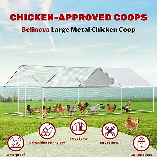 Large Metal Chicken Coop with Waterproof Cover Q7611