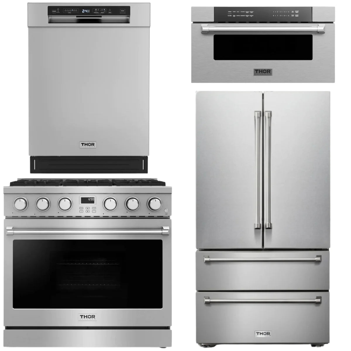 36 Gas Range, Refrigerator, Dishwasher and Microwave H521232