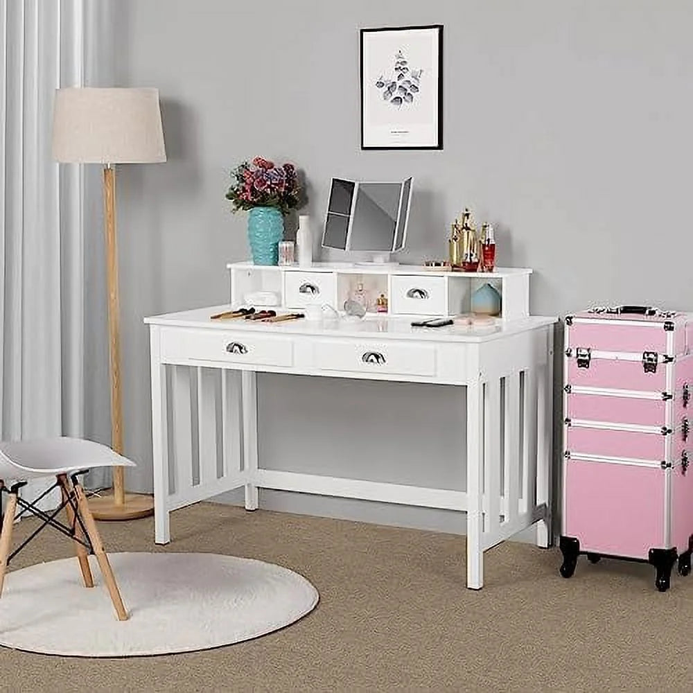 White Computer Desk with 4 Drawers A901716