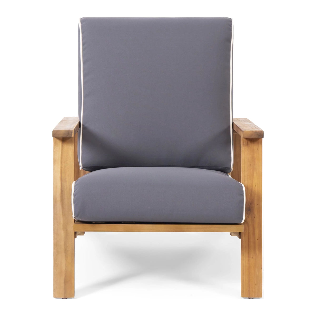 Acacia Wood Club Chairs with Cushions, Set of 2 C70152