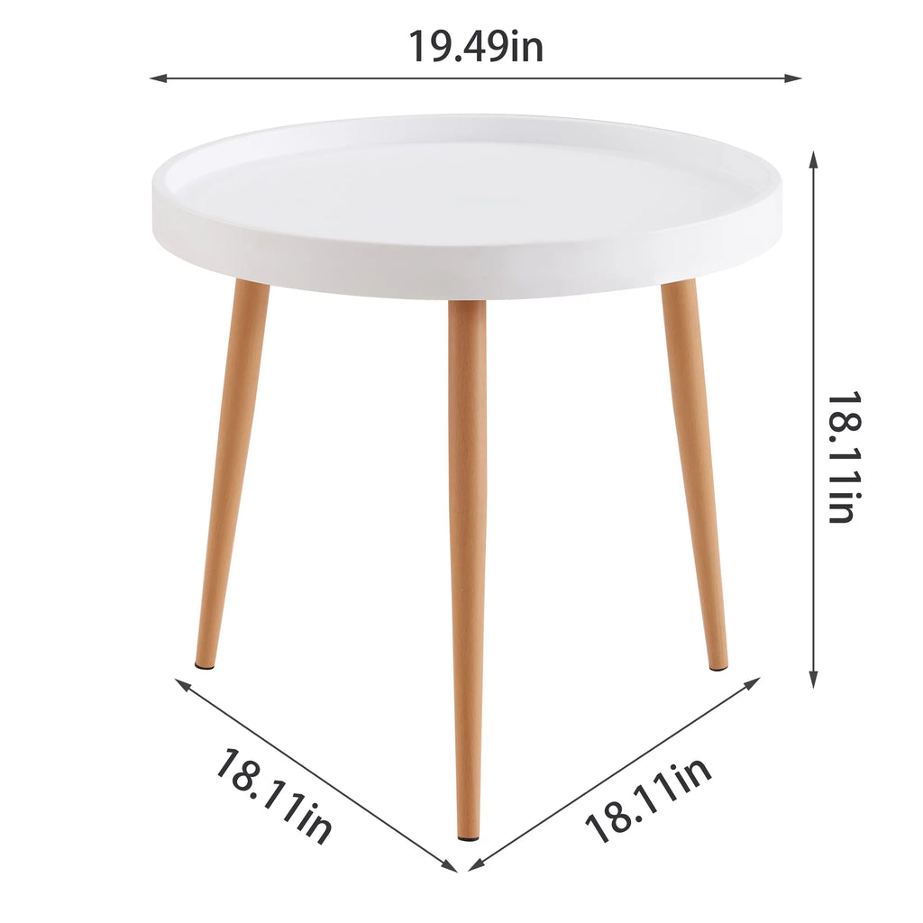 White MDF Top Wood Leg Coffee Table K3661