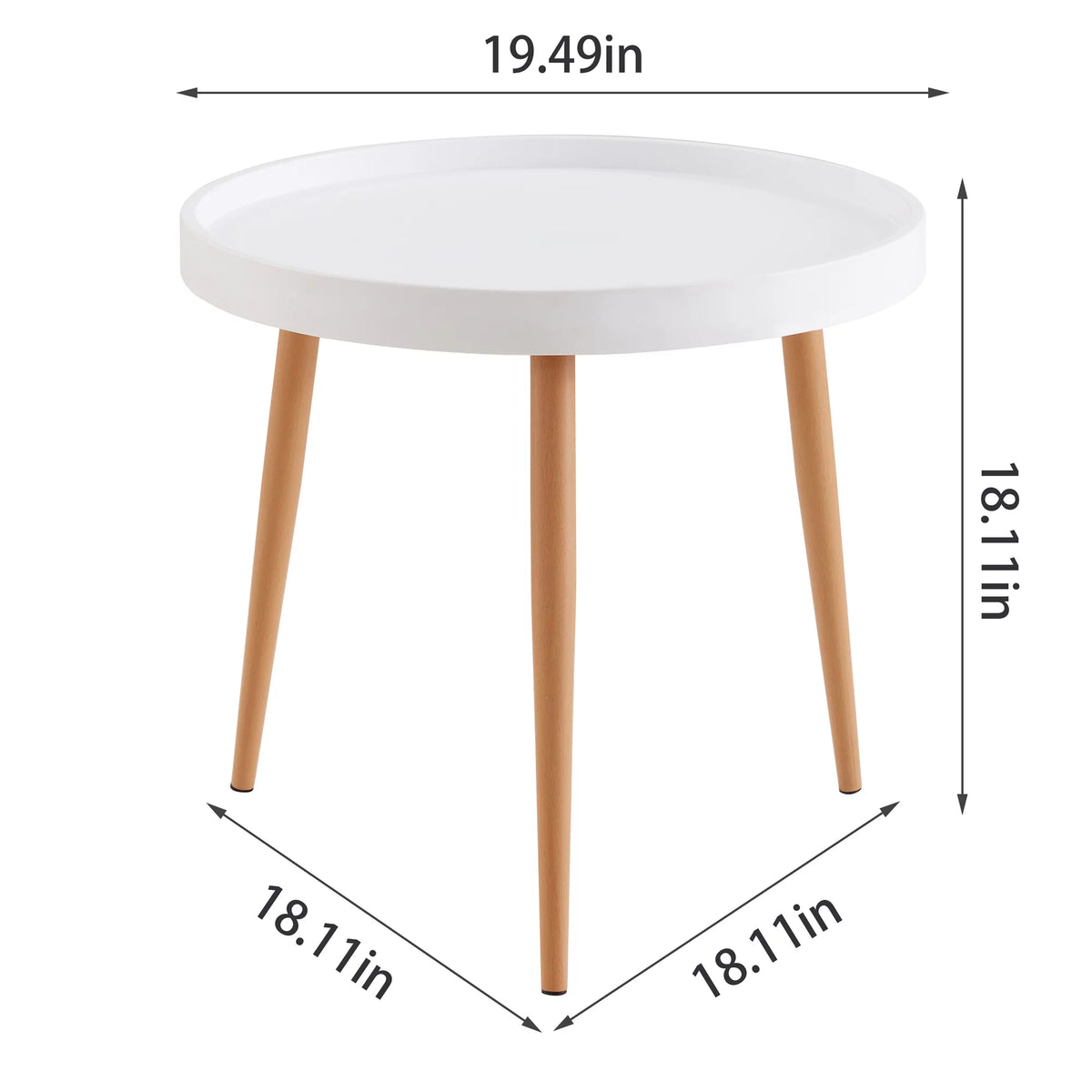 White MDF Top Wood Leg Coffee Table K3661