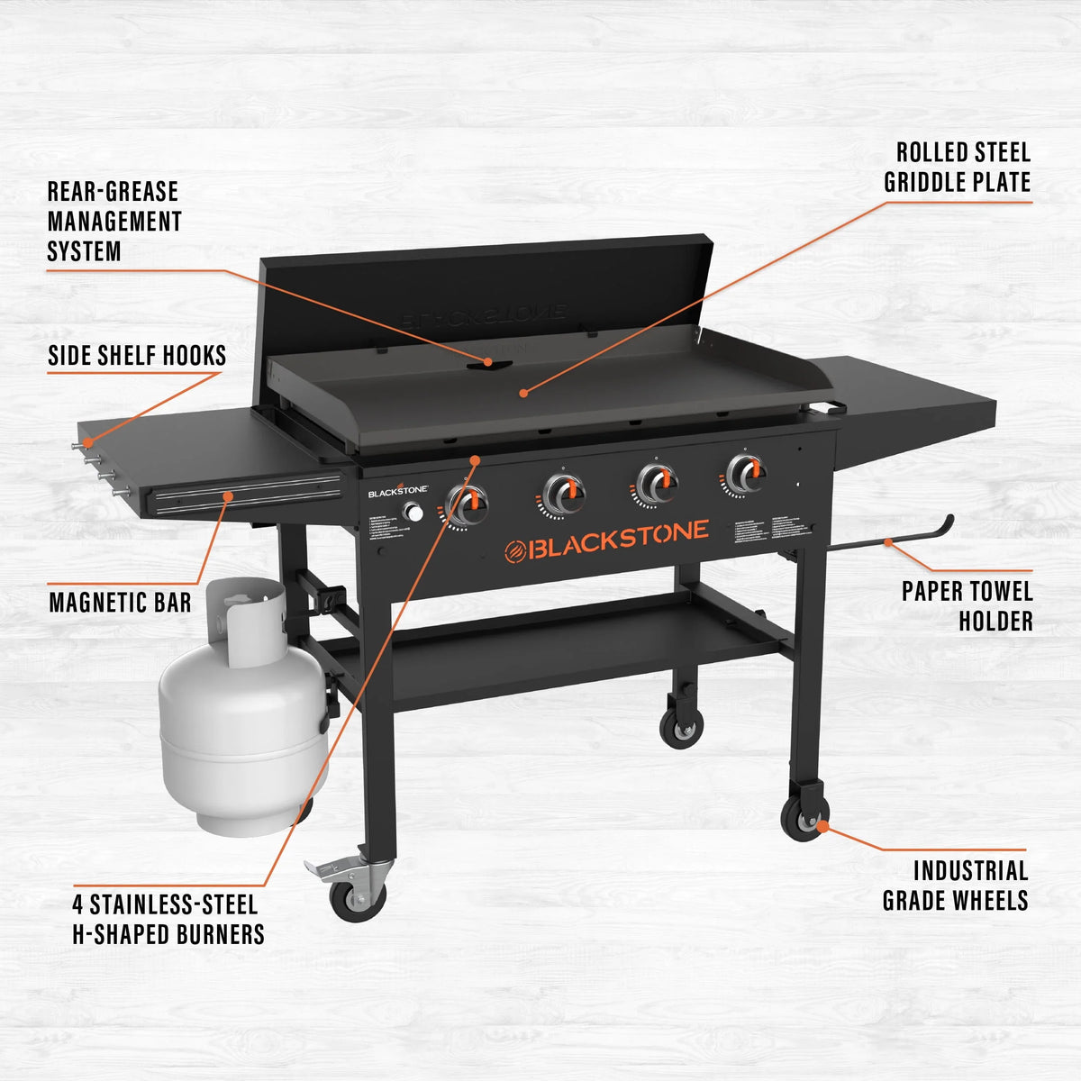 4-Burner 36 Griddle Cooking Station with Hard Cover C2055