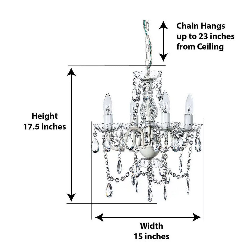 Clear 4 Light Acrylic Crystal Chandelier L8861
