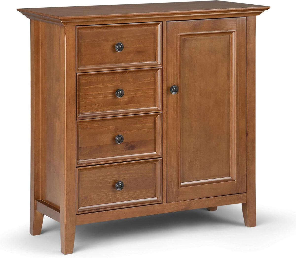 Light Golden Brown Solid Wood Storage Cabinet with 4 Drawers E8304
