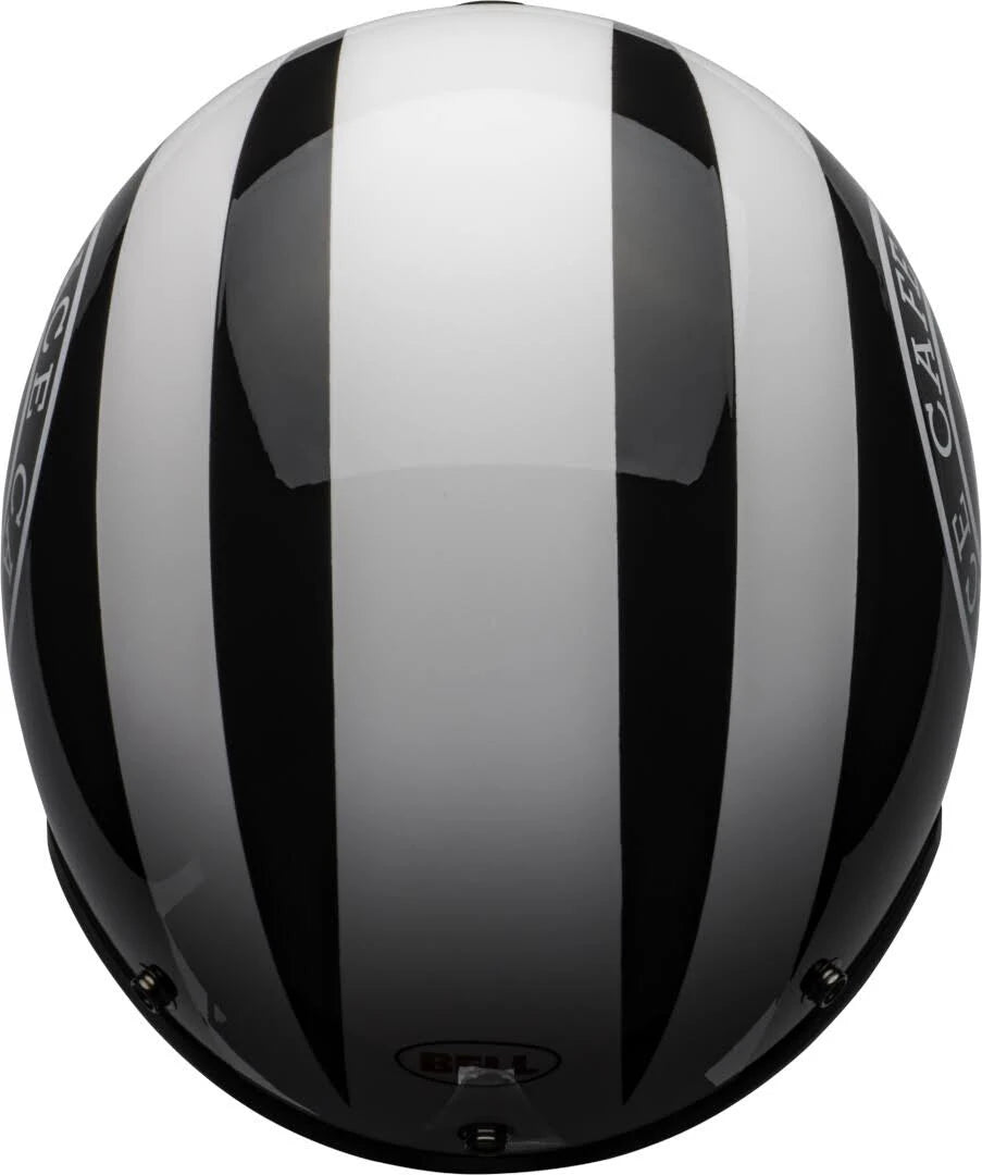 Gloss Black-White Motorcycle Helmet B11764