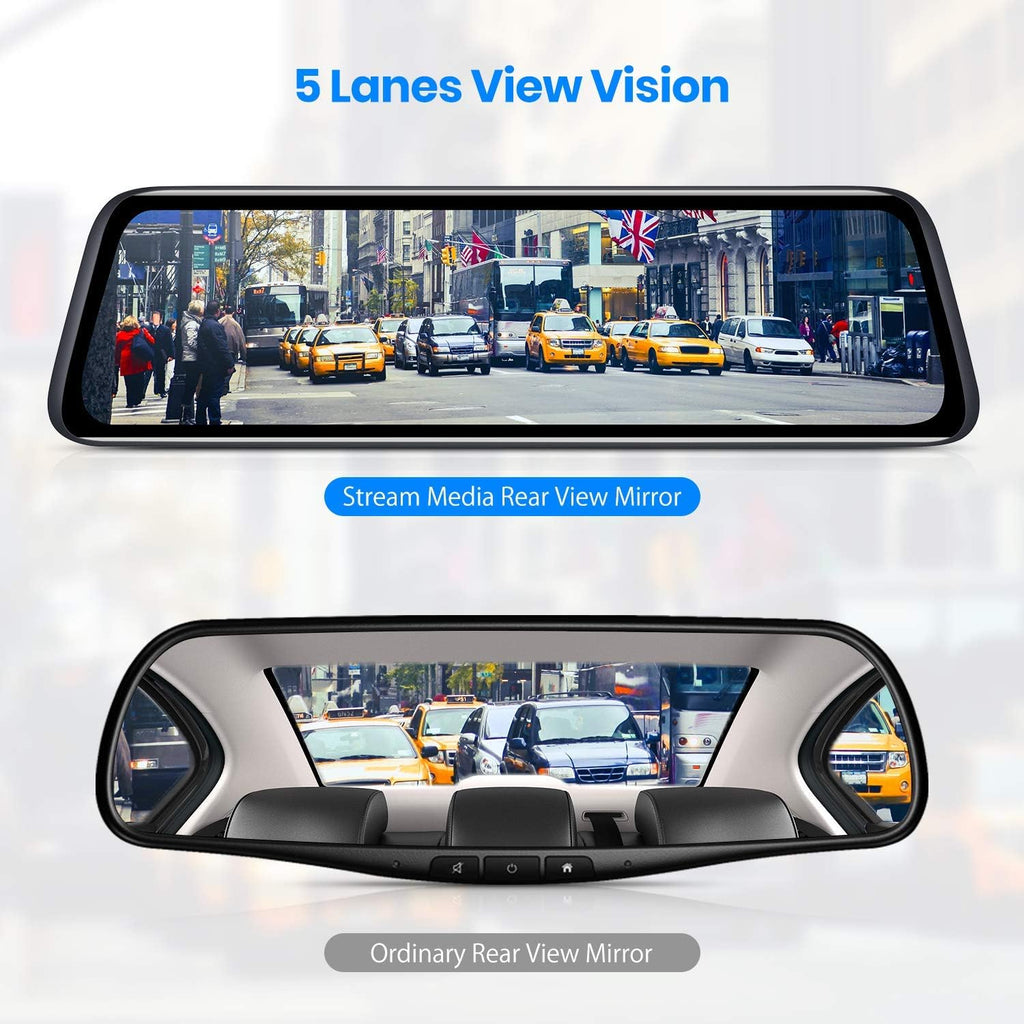 Rear View Mirror Camera with 9.35'' Touch Screen, Dual 1080P Night Vision T349897
