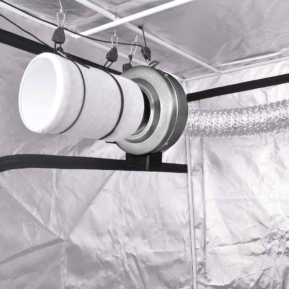 8 inch 750 CFM Inline Fan Carbon Filter Ducting Combo P53813