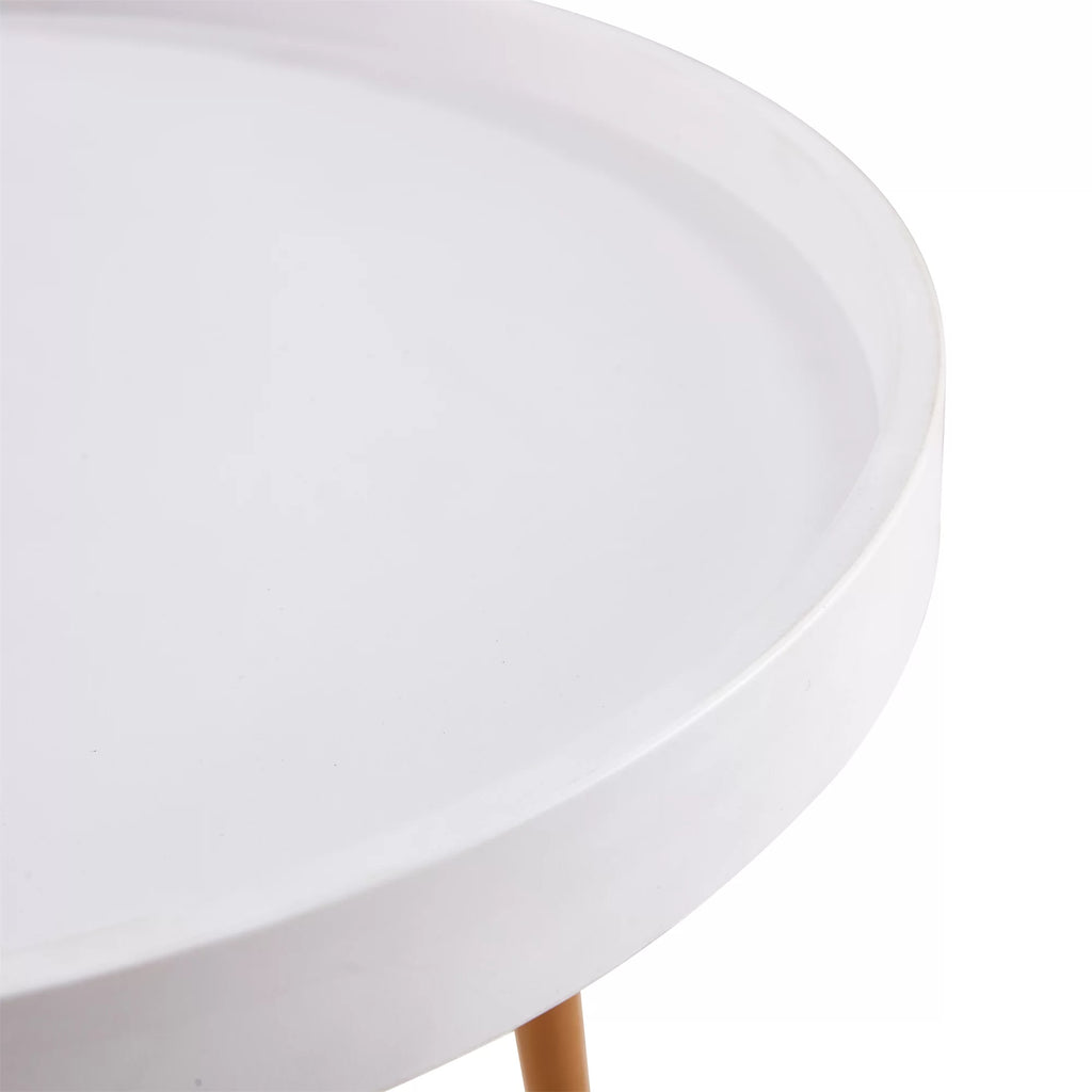 White MDF Top Wood Leg Coffee Table K3661