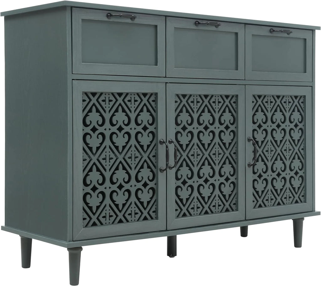 Solid Wood Sideboard Buffet Cabinet with 3 Doors 3 Drawers C2161