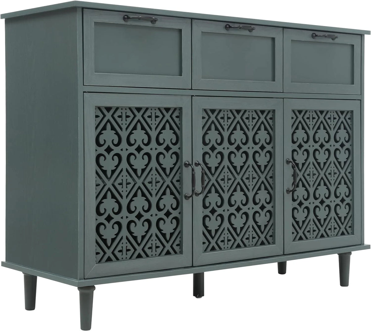 Solid Wood Sideboard Buffet Cabinet with 3 Doors 3 Drawers C2161