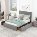 Velvet Upholstered Full Platform Bed with Storage and Adjustable Headboard H901123
