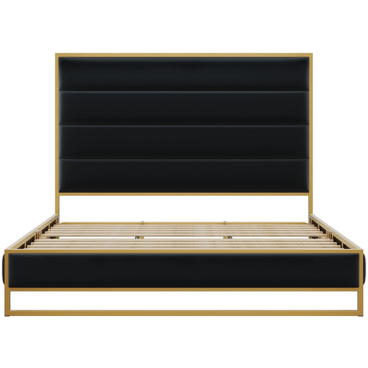 King Size Off-white Velvet Upholstered Platform Bed I451076