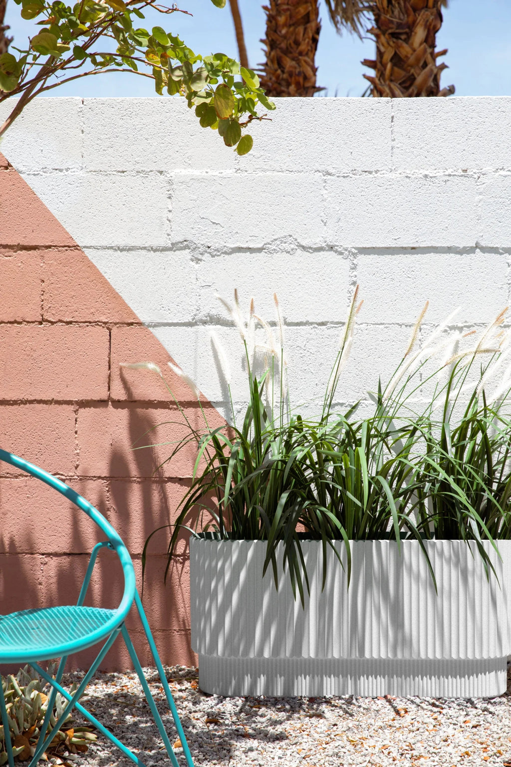 30" Long Plastic-Stone Planter White R926