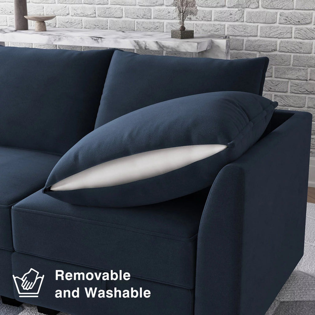 Dark Blue Sectional Sofa Bed with Storage N402974