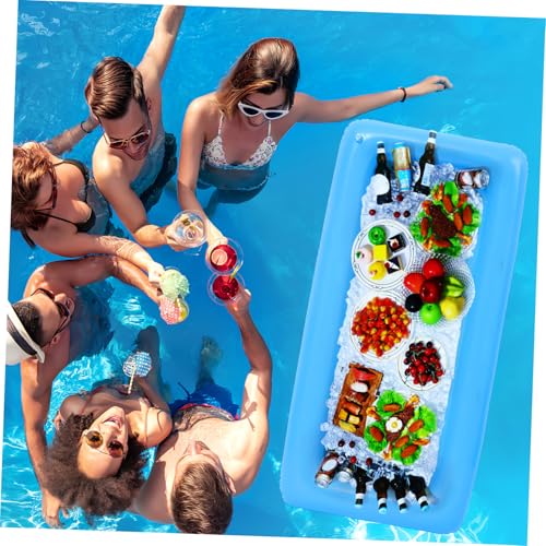 1 Set Inflatable Pool Serving Bar and Mesh Food Tent Set with Drain Plug Q5872