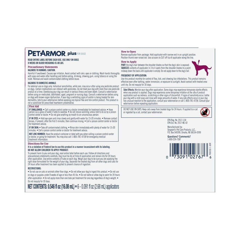 Flea and Tick Treatment for Large Dogs W17061