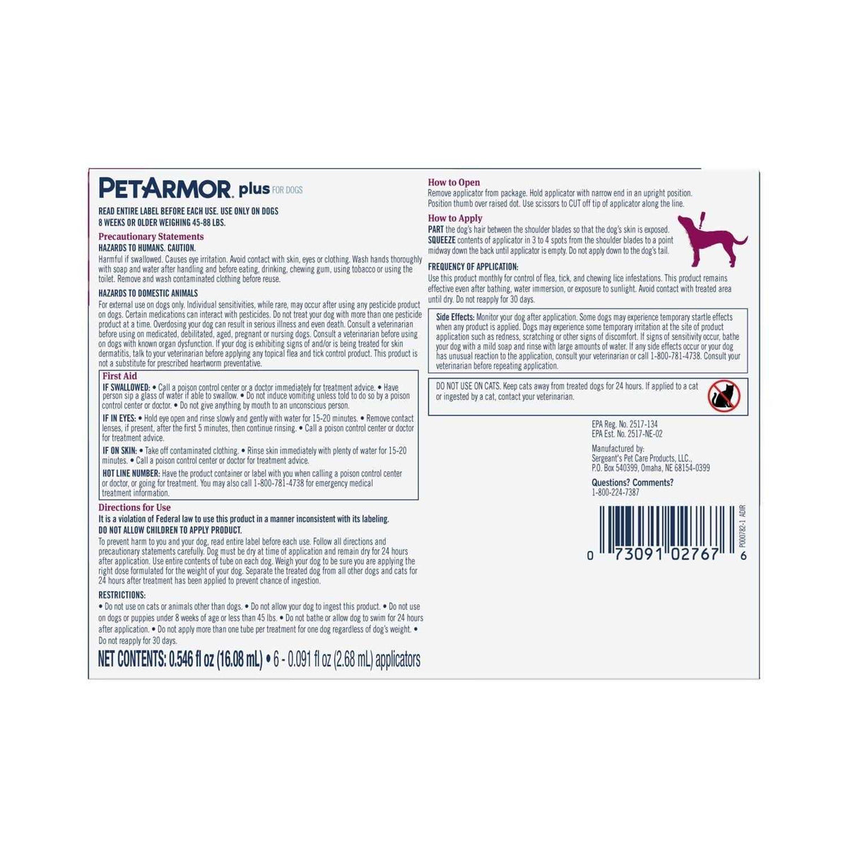 Flea and Tick Treatment for Large Dogs W17061