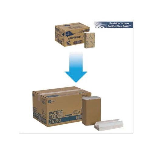 Blue Basic C-Fold Paper Towel 10 1/4 x 13 1/4 White 240/Pack S76984