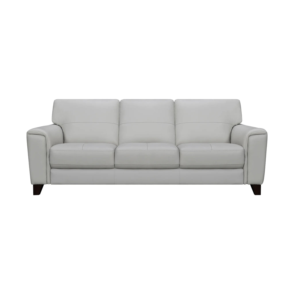 87" Dove Gray Genuine Leather Square Arm Sofa P15598