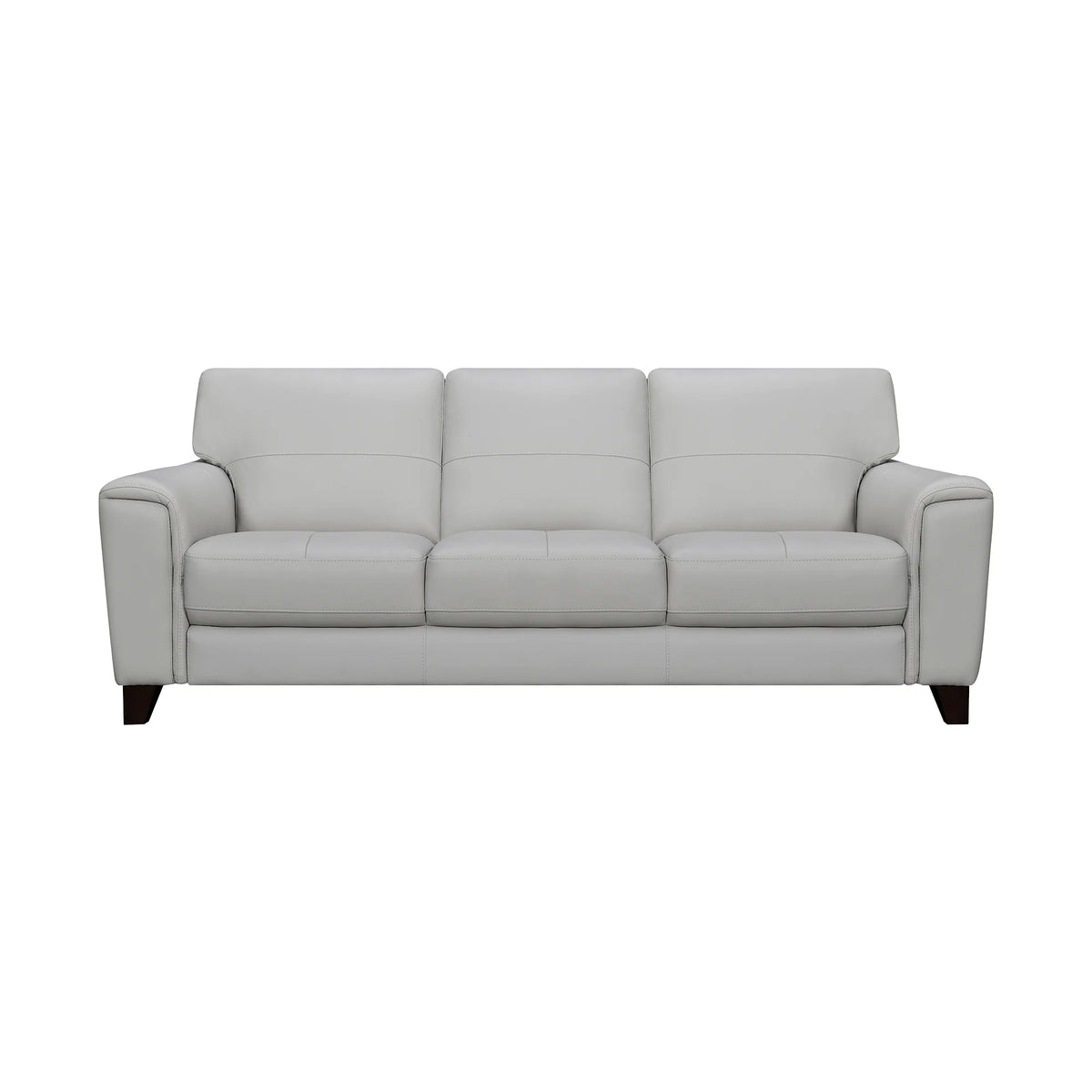 87" Dove Gray Genuine Leather Square Arm Sofa P15598