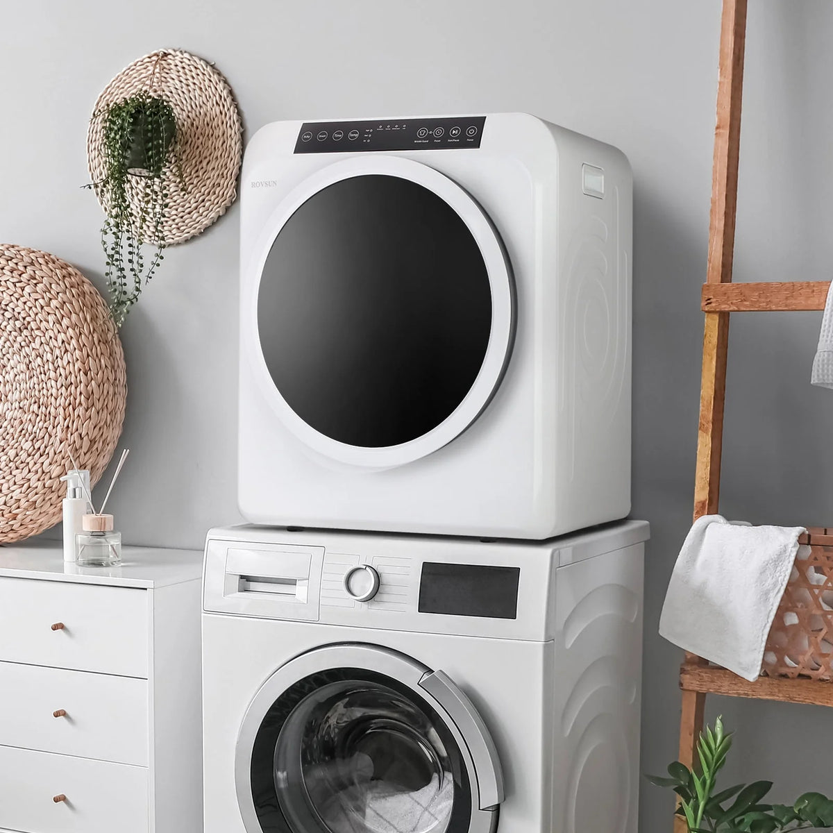 13.2LB Portable Front Load Laundry Dryer White S541