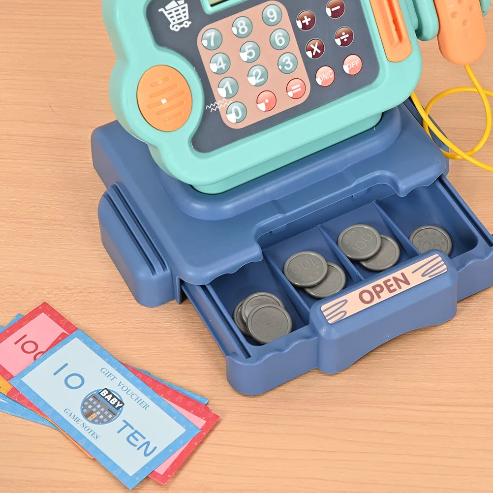 Pretend Play Calculator Cash Register with Scanner, Microphone, Play Food G76591