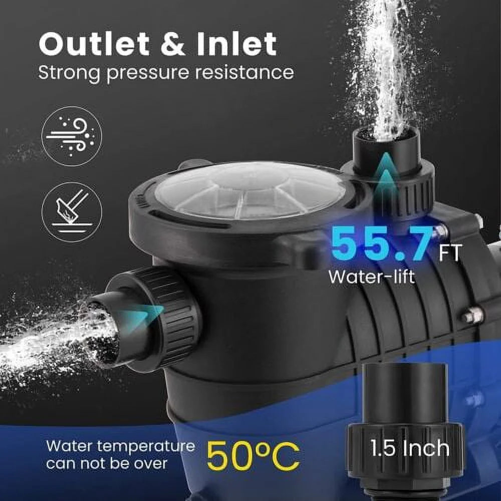 2.0HP Swimming Pool Pump with Strainer Filter A6301