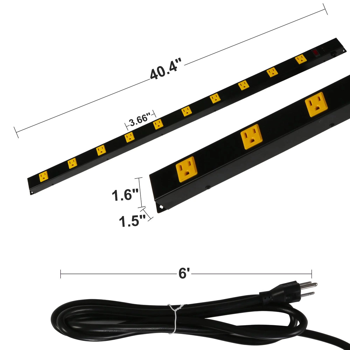 Surge Protector Power Strip with Outlets and USB Charging Ports 6-Foot Cord Black G942