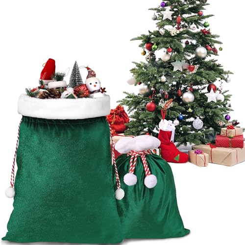 Large Red Velvet Drawstring Gift Bags G47787