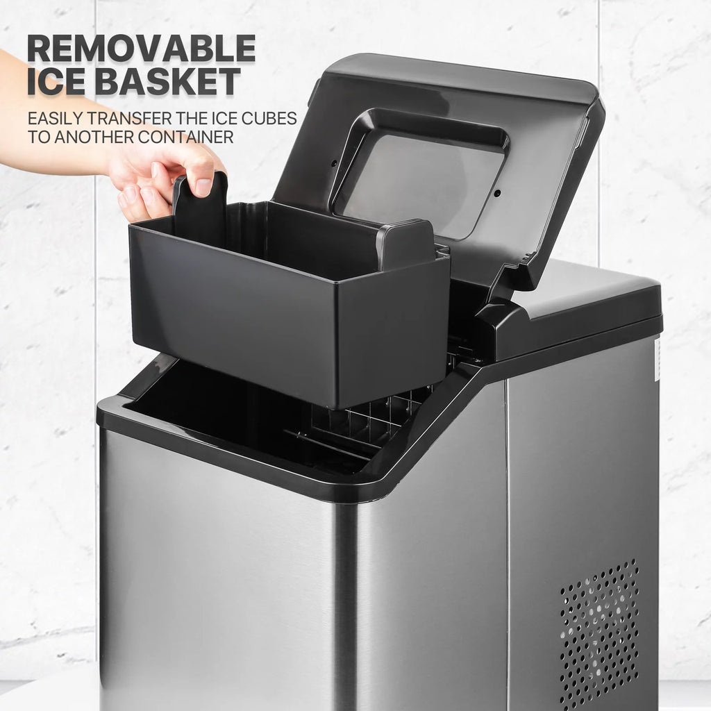 Countertop Ice Maker Machine with Basket and Scoop, Black V1187