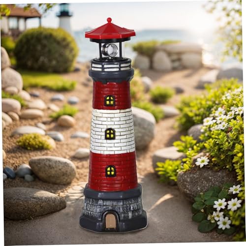 15 inch Waterproof Resin Solar Lighthouse Light J748