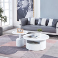 White MDF Round Coffee Table Set U3470