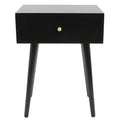 Black One Drawer Wood Side Table D10077