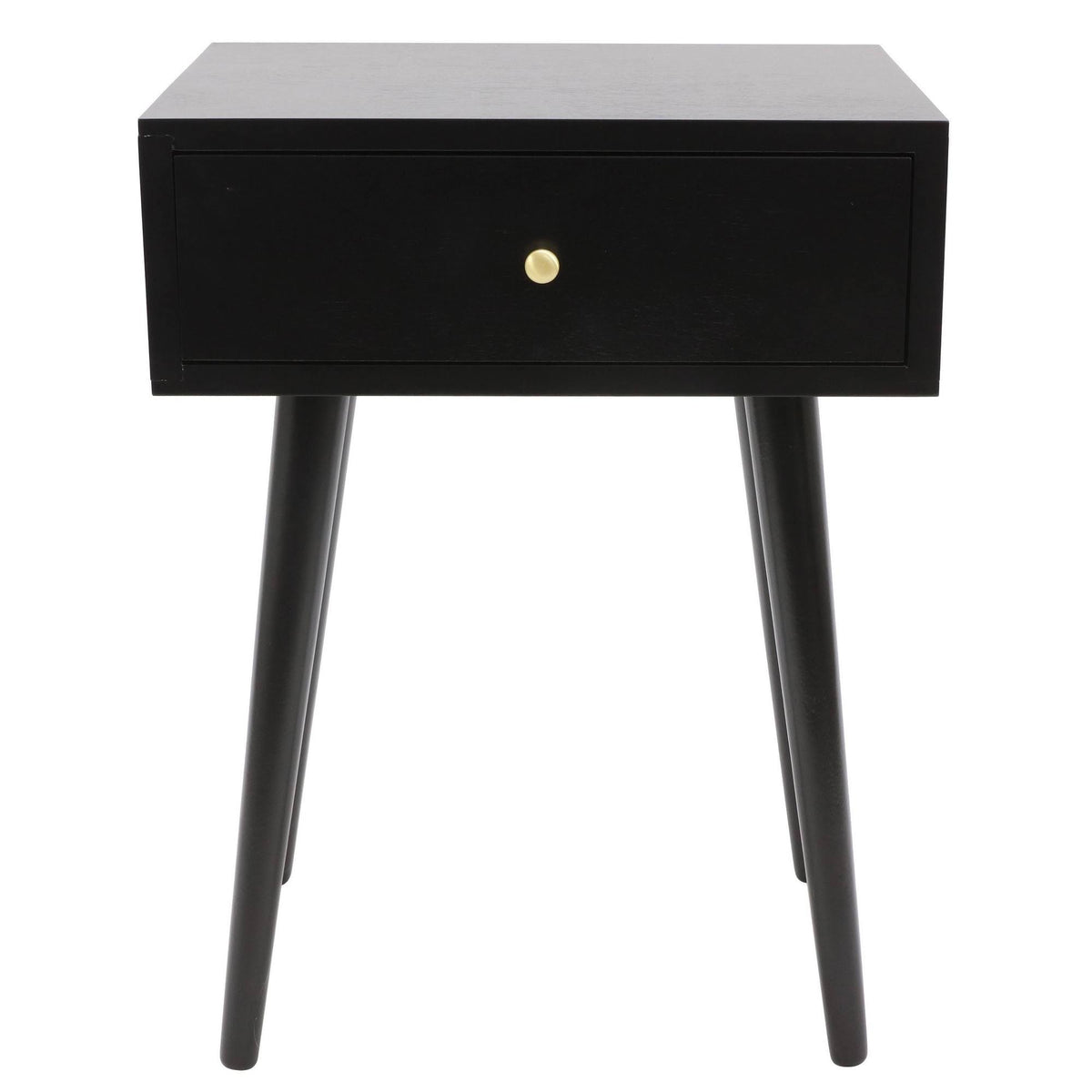 Black One Drawer Wood Side Table D10077