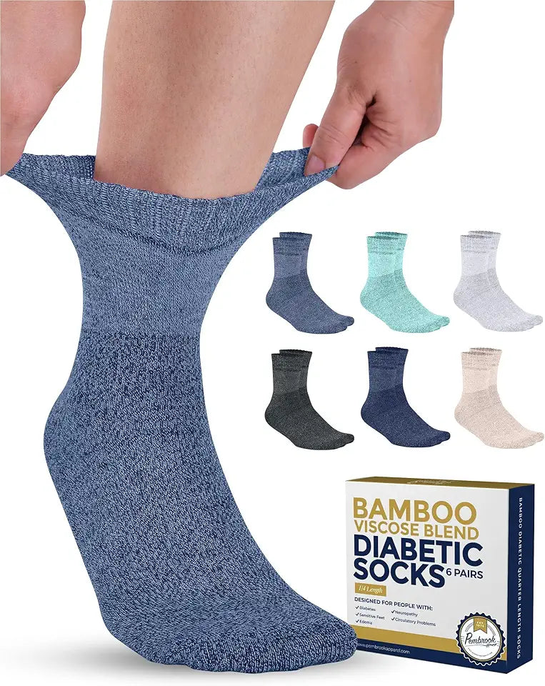 Bamboo Viscose Diabetic Ankle Socks 6 Pairs M87281