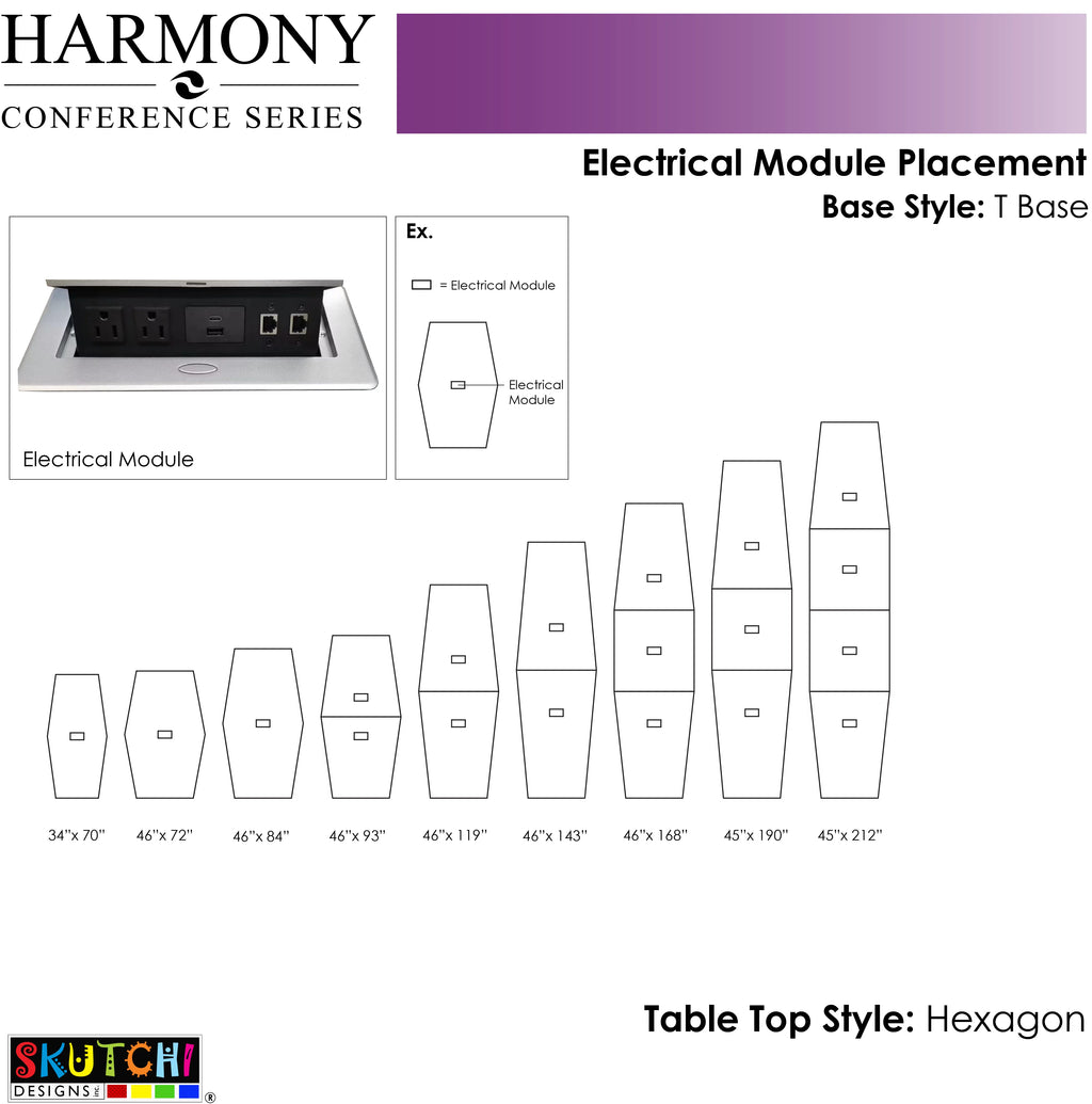 10 Person Modular Hexagon Conference Room Table Metal T Bases A289254