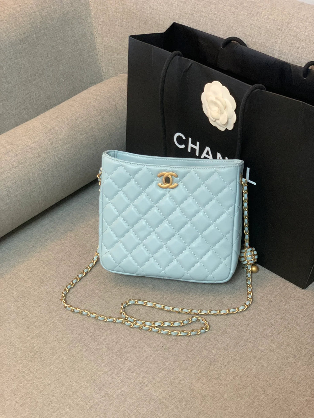 Light Blue Hobo Handbag V6406