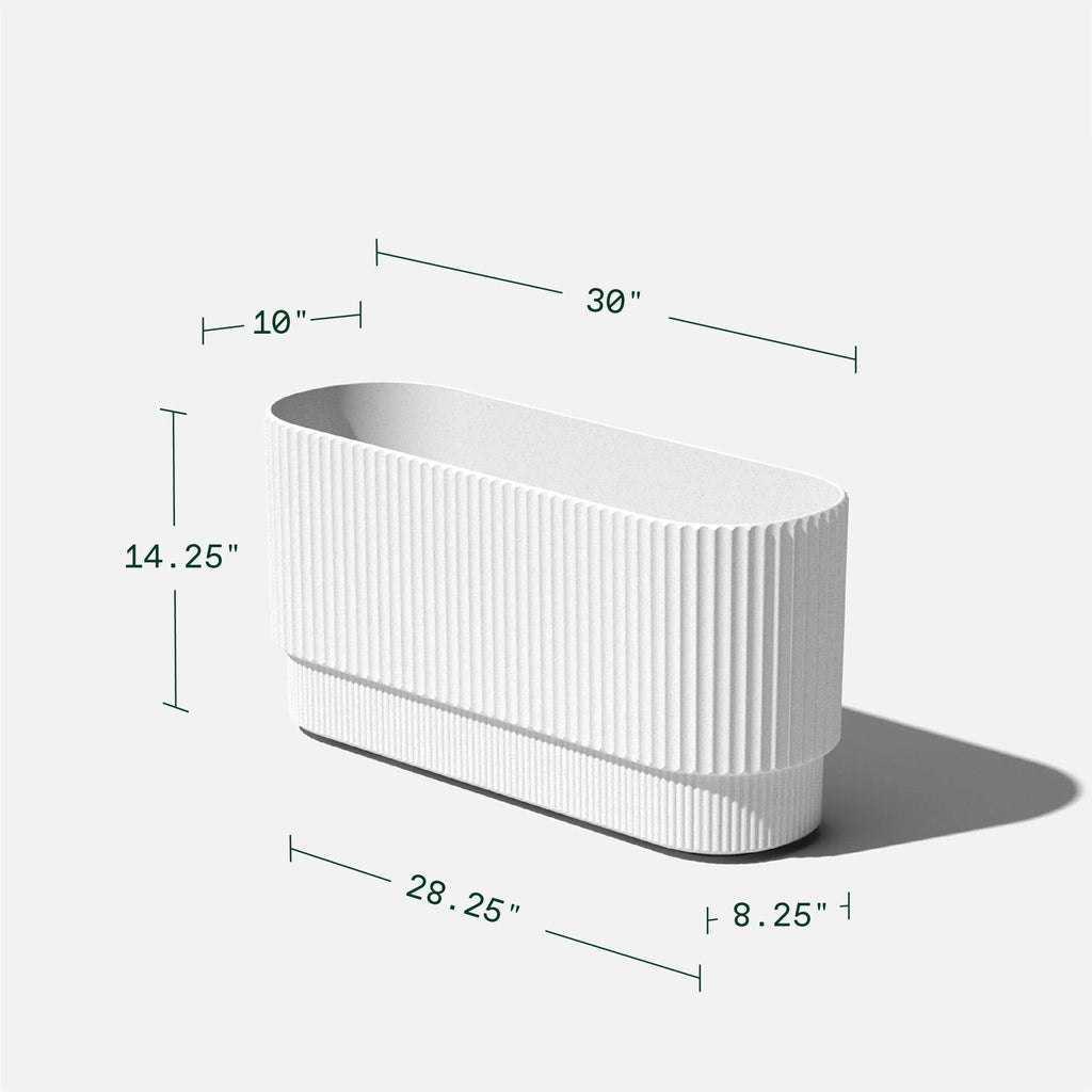 30" Long Plastic-Stone Planter White R926