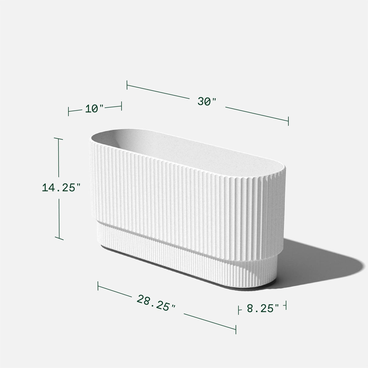 30" Long Plastic-Stone Planter White R926